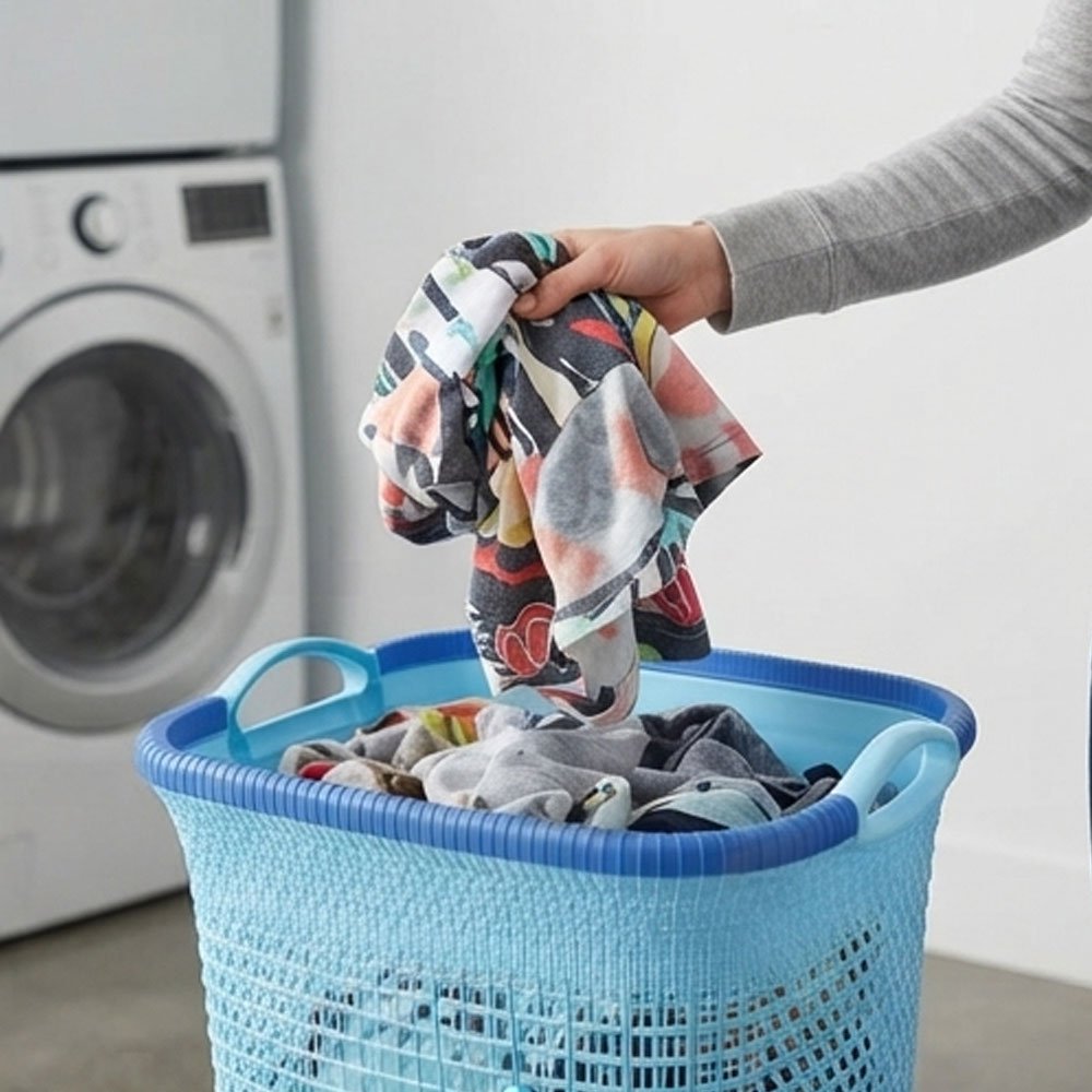 El Andalous Horus 2 Plastic Laundry Basket Laundry Hamper Clothes Storage With Handles - Image 4