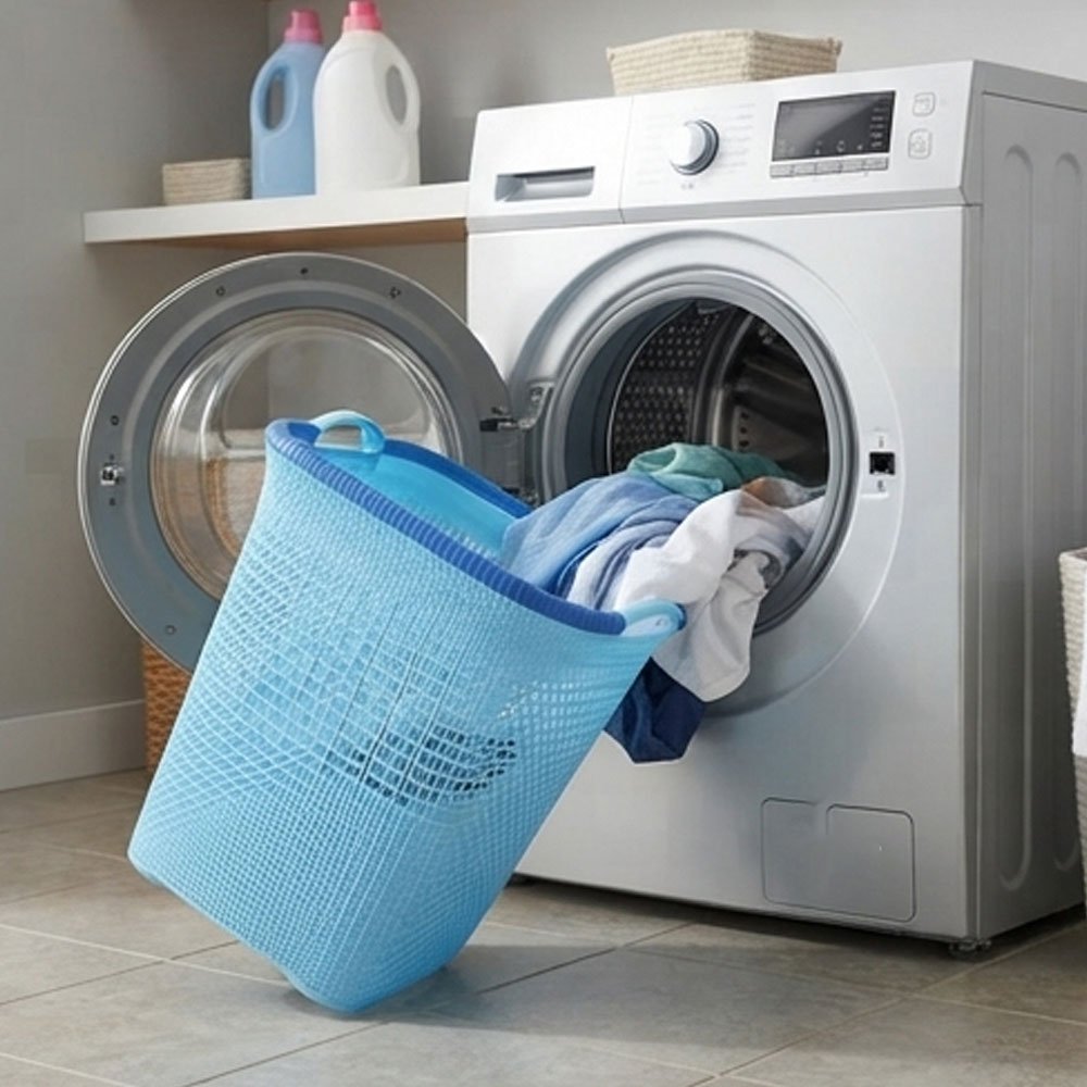 El Andalous Horus 2 Plastic Laundry Basket Laundry Hamper Clothes Storage With Handles - Image 3