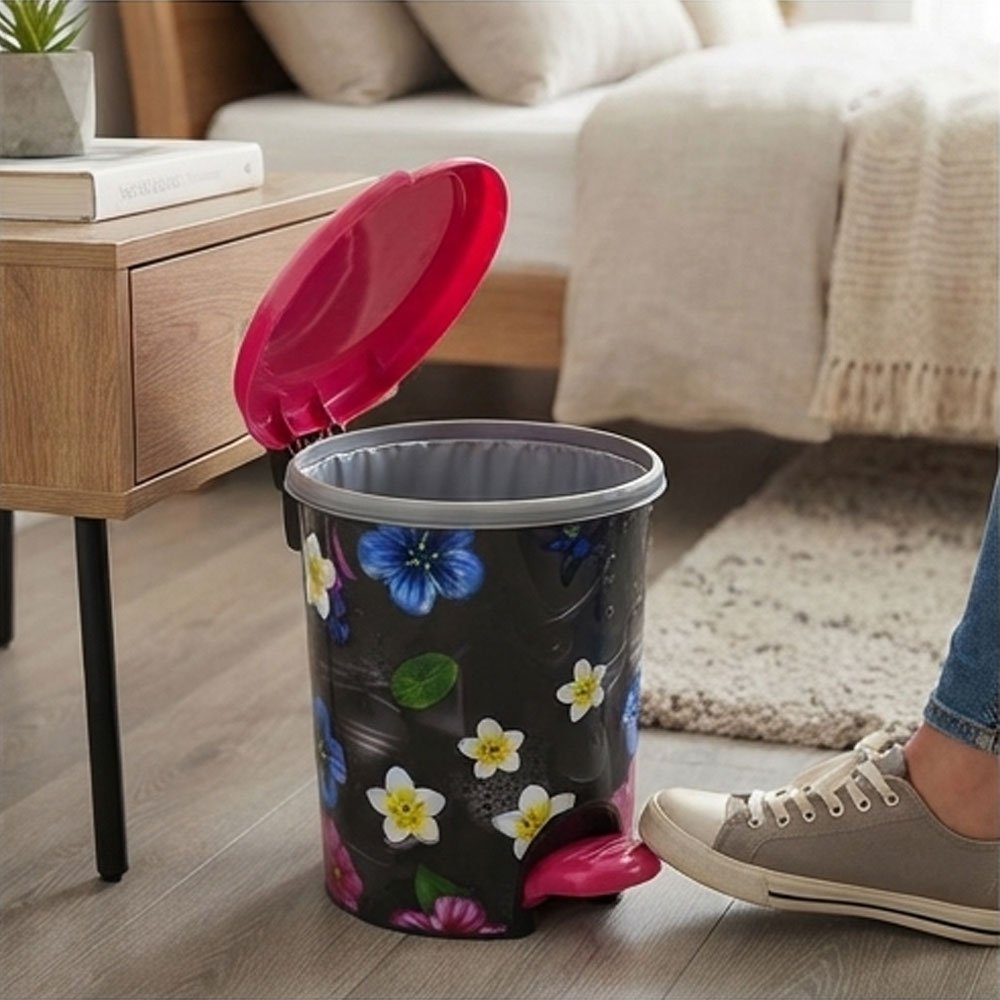 El Andalous Marbella 3-in-1 Plastic Step Trash Bins Set Pedal Dustbins For Home Kitchen & Bathroom - Image 4