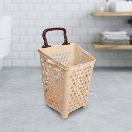 Al Andalus Magic Rolling Laundry Hamper Basket With Wheels And Pull Handle