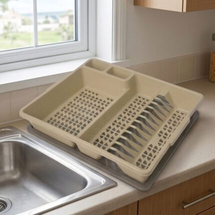 Al Andalus Class Plastic Dish Drying Rack Drainer With Drip Tray