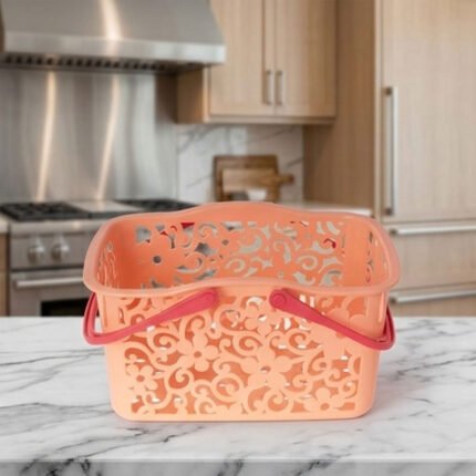 Al Andalus Bouquet Patterned Plastic Clothespin Peg Basket Carrying Handles
