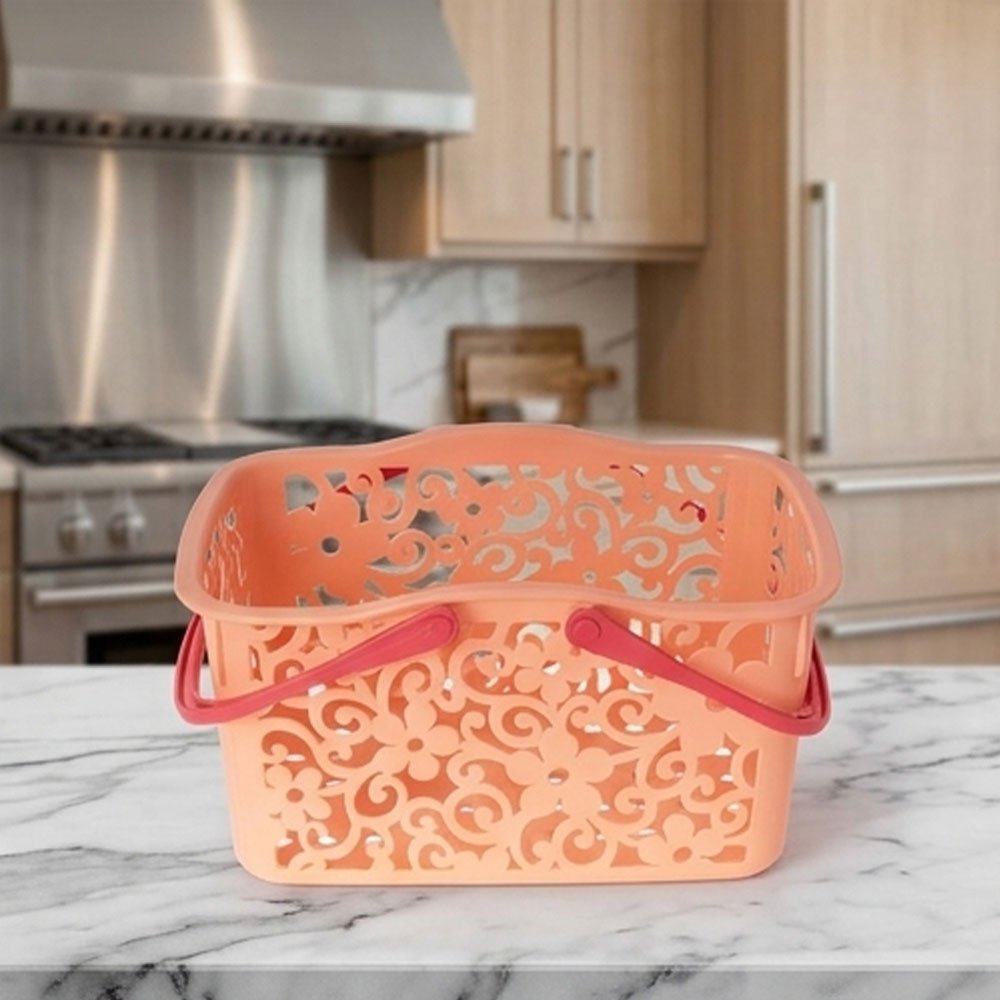 Al Andalus Bouquet Patterned Plastic Clothespin Peg Basket Carrying Handles