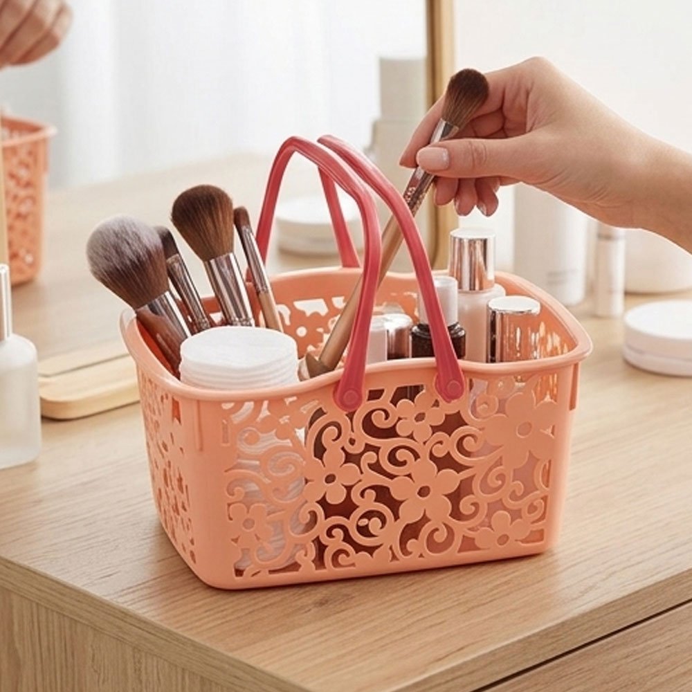 Al Andalus Bouquet Patterned Plastic Clothespin Peg Basket Carrying Handles - Image 4