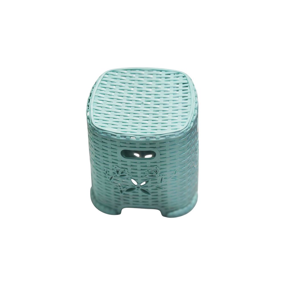 Al Andalus Roca Rattan Design Plastic Stool Ottoman Chair Without Back - Image 2