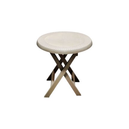 Al Andalus Classic Round Rattan Design Plastic Side Table For Garden