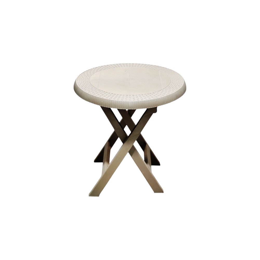 Al Andalus Classic Round Rattan Design Plastic Side Table For Garden