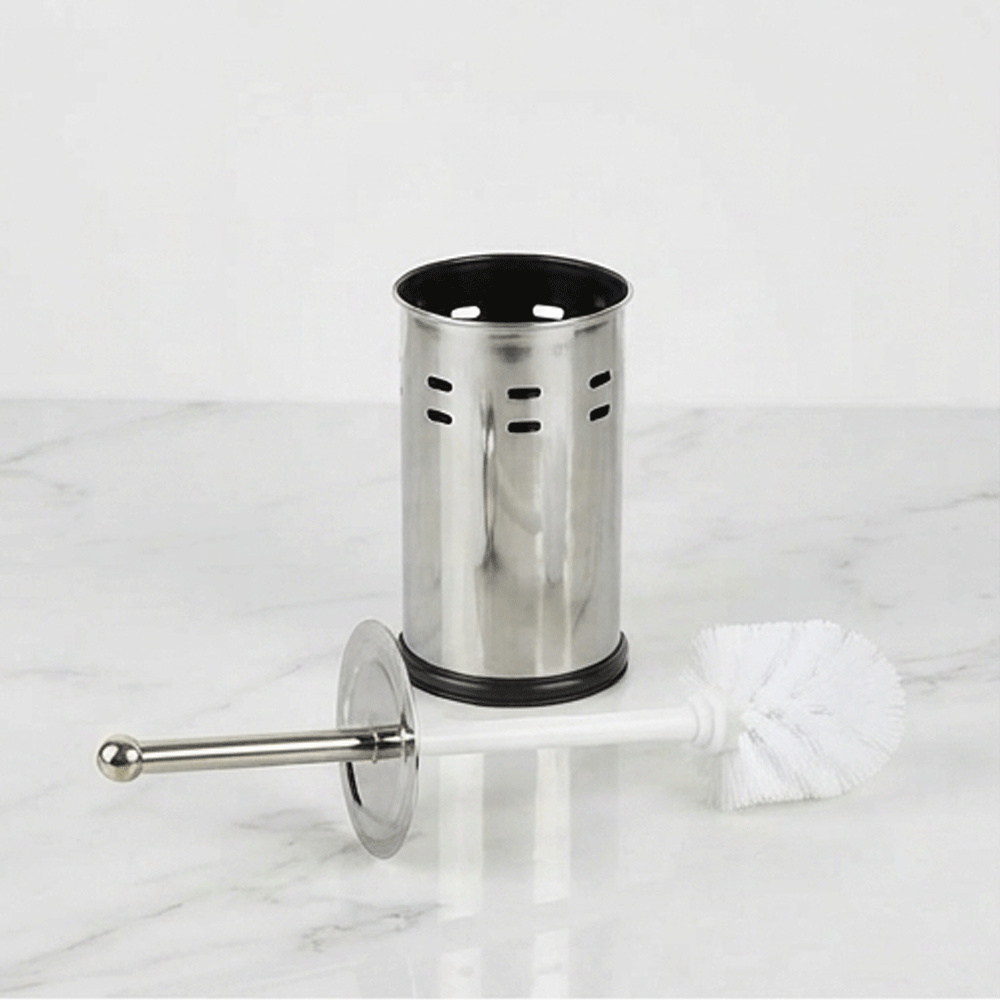 El Amana Stainless Steel Bathroom Toilet Brush Set With Stand Container Holder