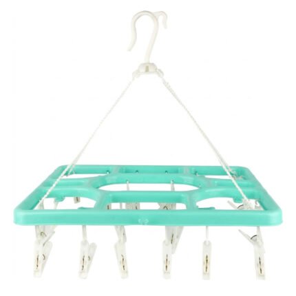 Square Plastic Laundry Hanging Hanger Dryer With Pegs Clips For Socks Baby Clothes