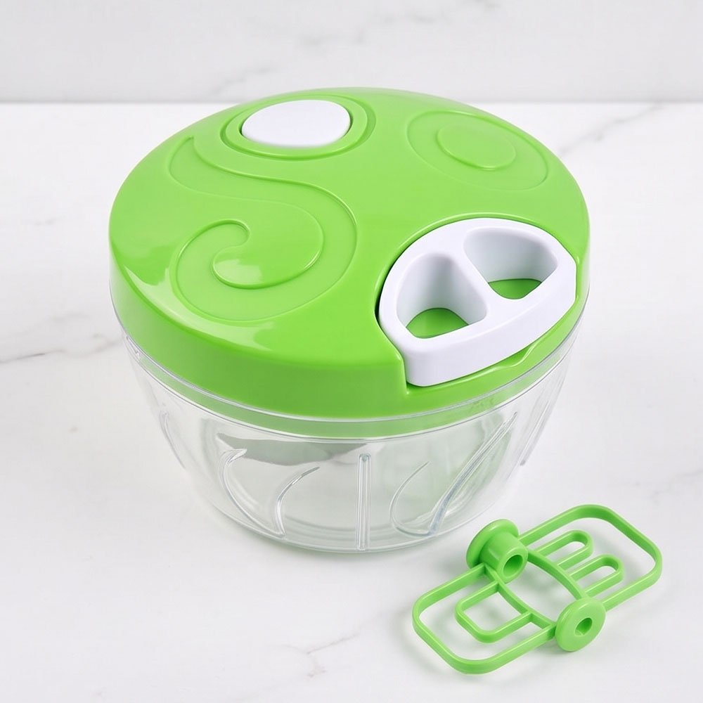 Large Manual Pull Chopper Hand Food Processor With Whisk Blade For Juice And Eggs