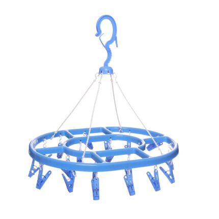 Round Plastic Laundry Hanging Hanger Dryer With Pegs Clips For Socks And Baby Clothes