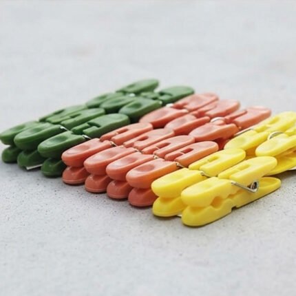 Super Lux Plastic Laundry Clothes Pegs Set 18 Pieces Heavy Duty Multi-Color Clips