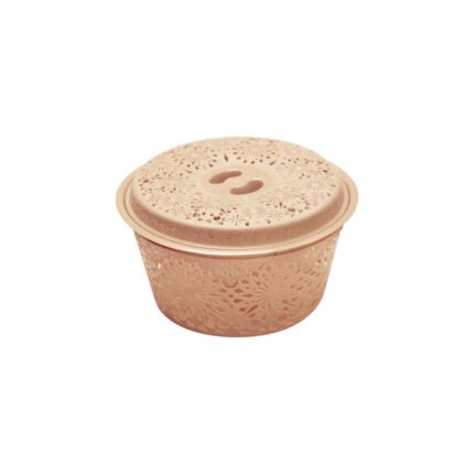Al Andalus Medium Dantella Patterned Plastic Bread Basket Keeper With Lid