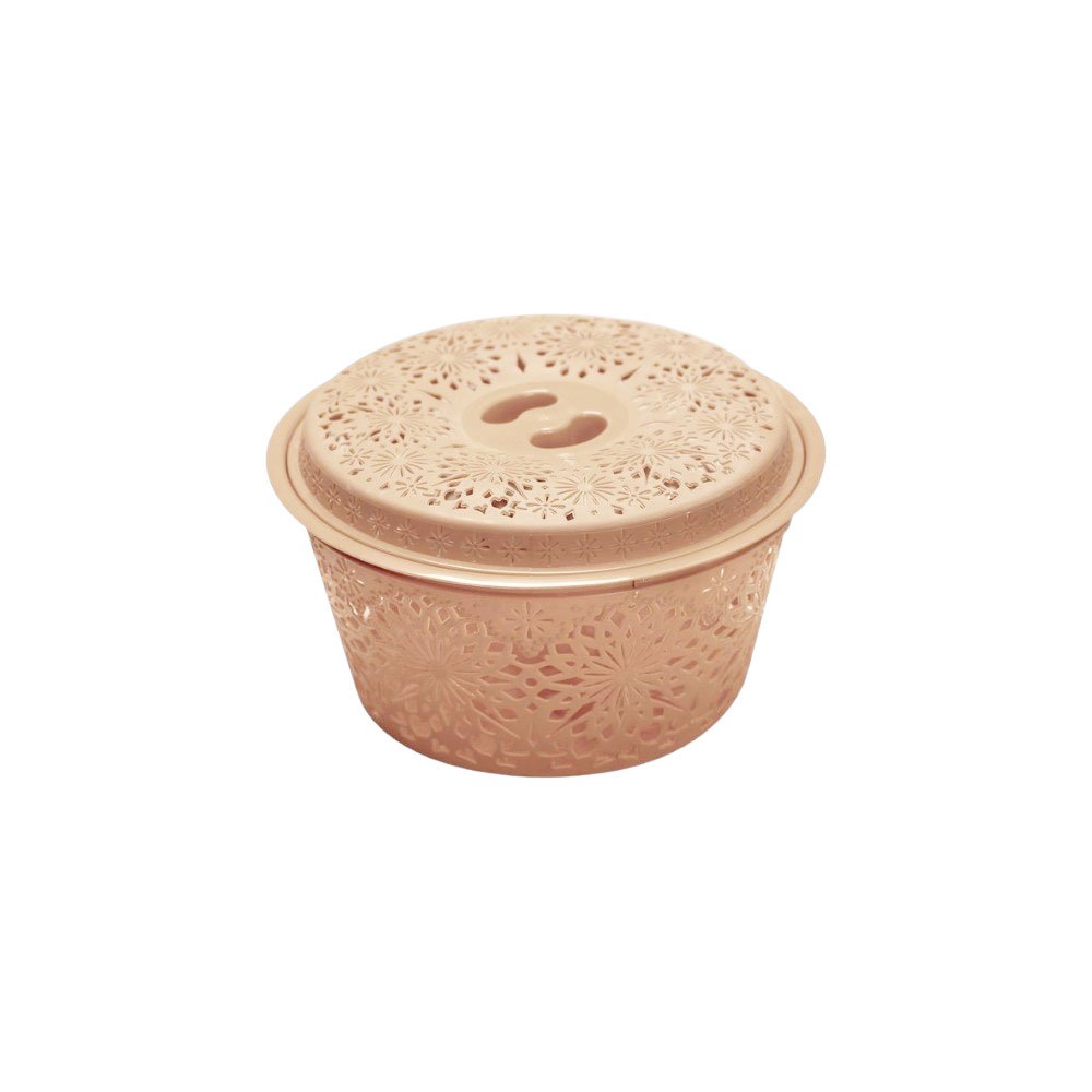 Al Andalus Medium Dantella Patterned Plastic Bread Basket Keeper With Lid