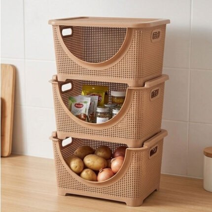 Al Andalus Sugar 4 Tier Plastic Kitchen Storage Rack Vegetable Trolley
