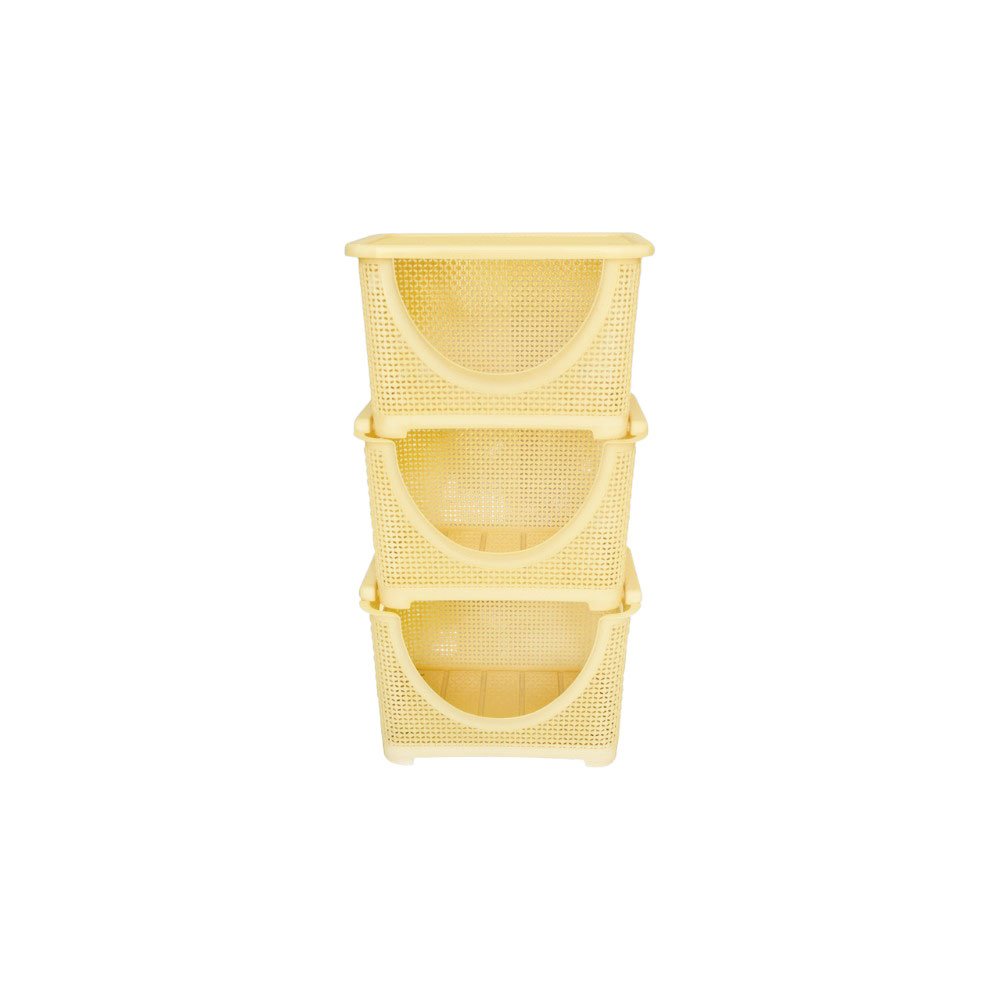 Al Andalus Sugar 3 Tier Plastic Kitchen Storage Rack Vegetable Trolley - Image 3