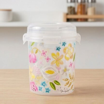 Al Andalus Masa Printed Plastic Food Storage Container Bin With Lid - Floral