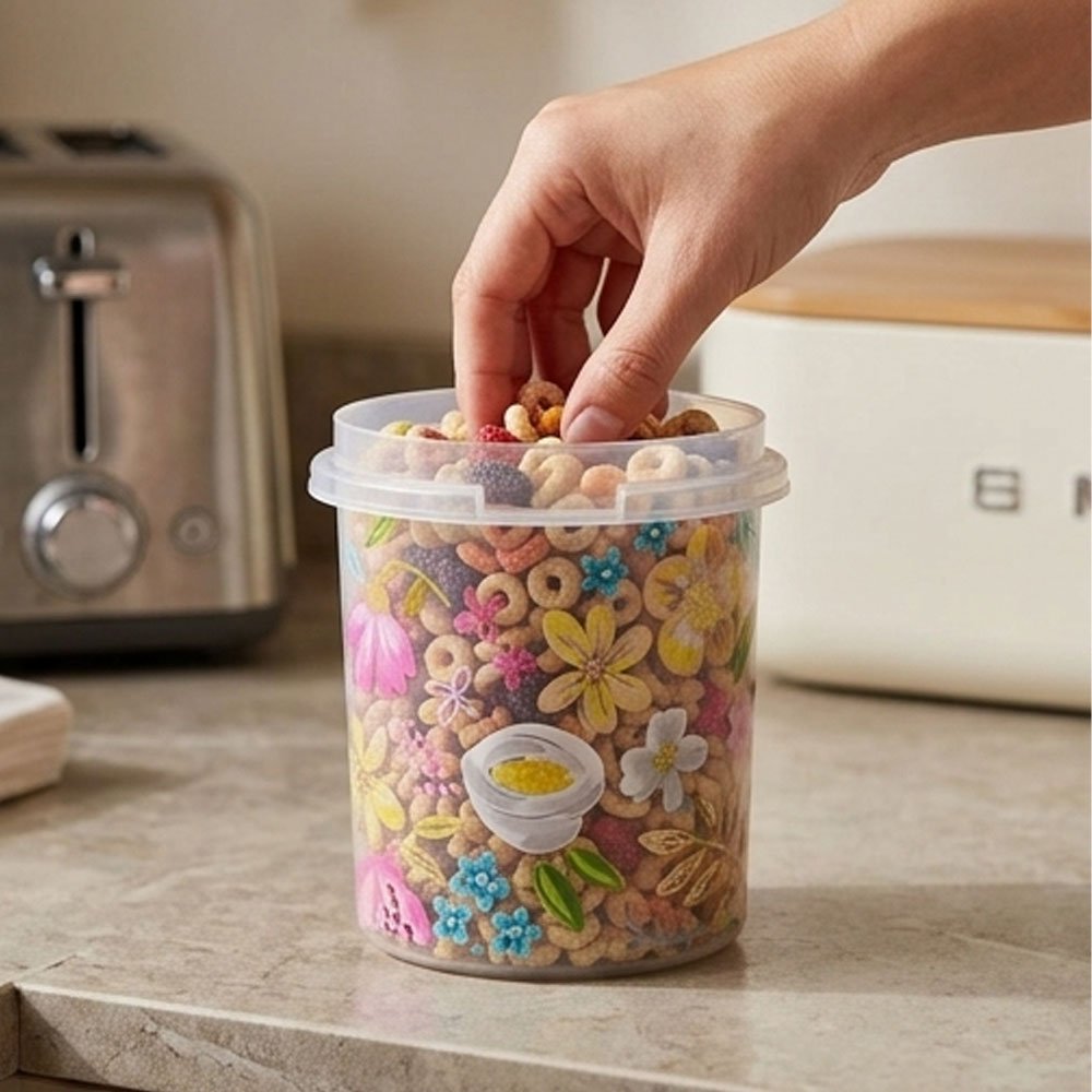 Al Andalus Masa Printed Plastic Food Storage Container Bin With Lid - Floral - Image 3