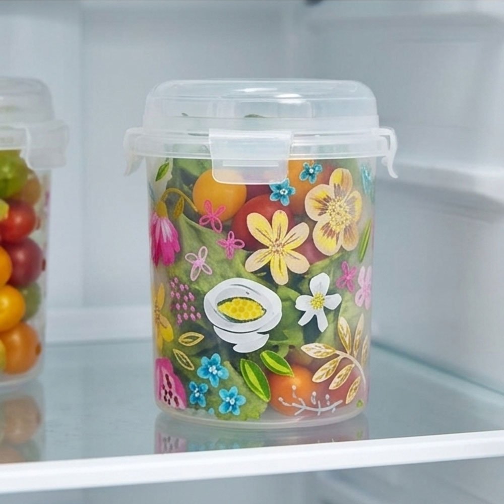 Al Andalus Masa Printed Plastic Food Storage Container Bin With Lid - Floral - Image 5
