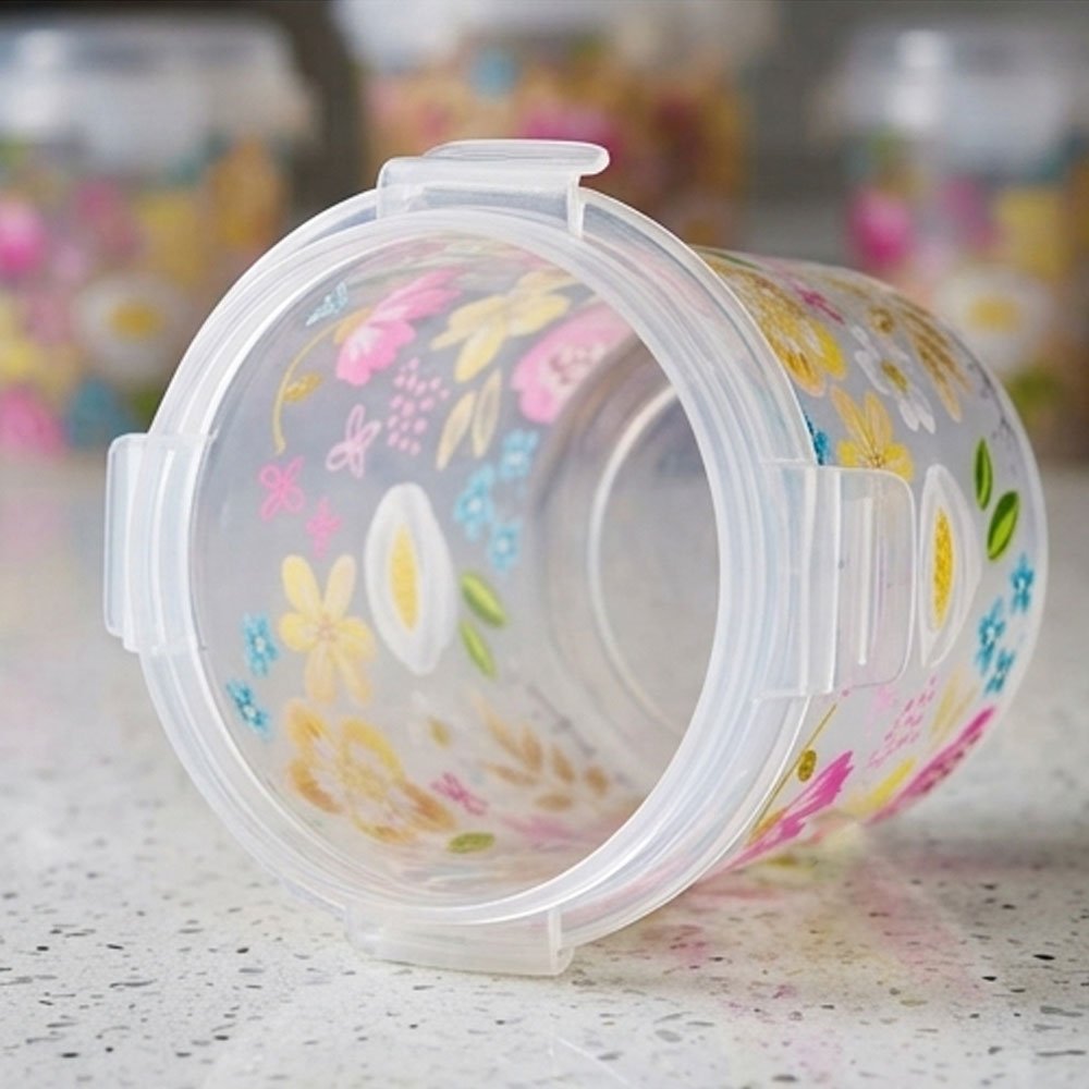Al Andalus Masa Printed Plastic Food Storage Container Bin With Lid - Floral - Image 4