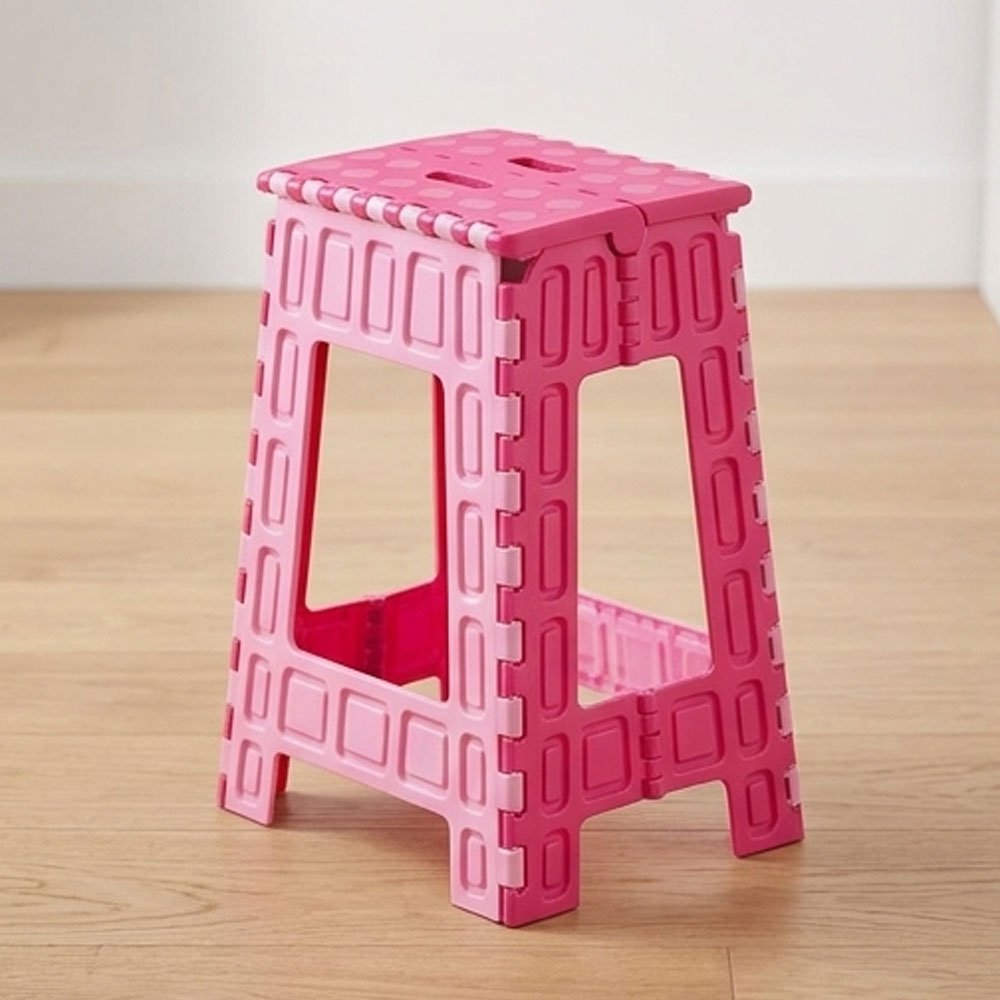 Al Andalus Portable Foldable Plastic Camping Step Stool Chair Two Tone - Image 3