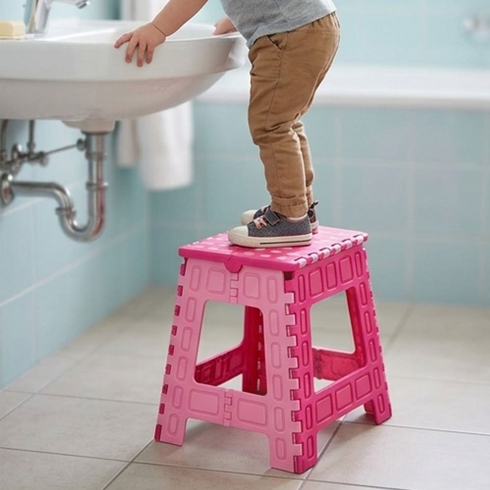 Al Andalus Portable Foldable Plastic Camping Step Stool Chair Two Tone - Image 2