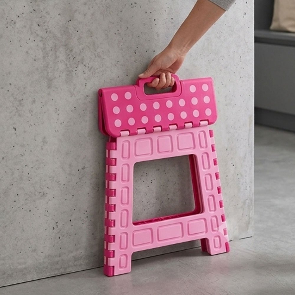 Al Andalus Portable Foldable Plastic Camping Step Stool Chair Two Tone