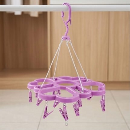 Al Andalus Round Plastic Laundry Drying Rack Hanger With Pegs Clothespins