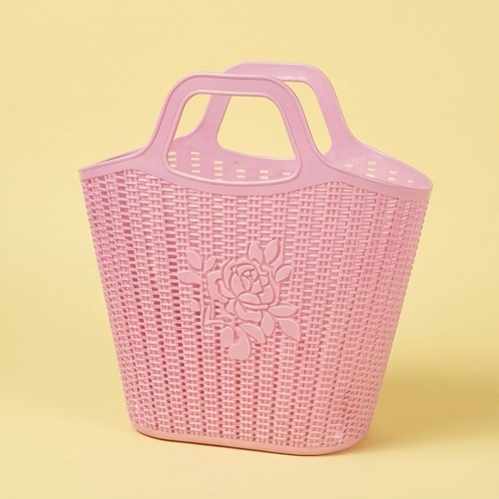 Al Andalus Hana Rattan Plastic Shopping And Beach Market Tote Bag With Handles - Image 2