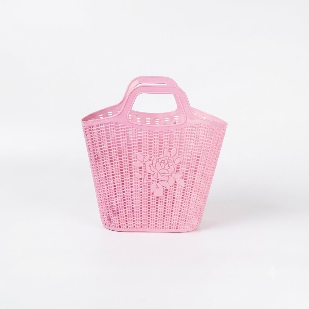Al Andalus Hana Rattan Plastic Shopping And Beach Market Tote Bag With Handles