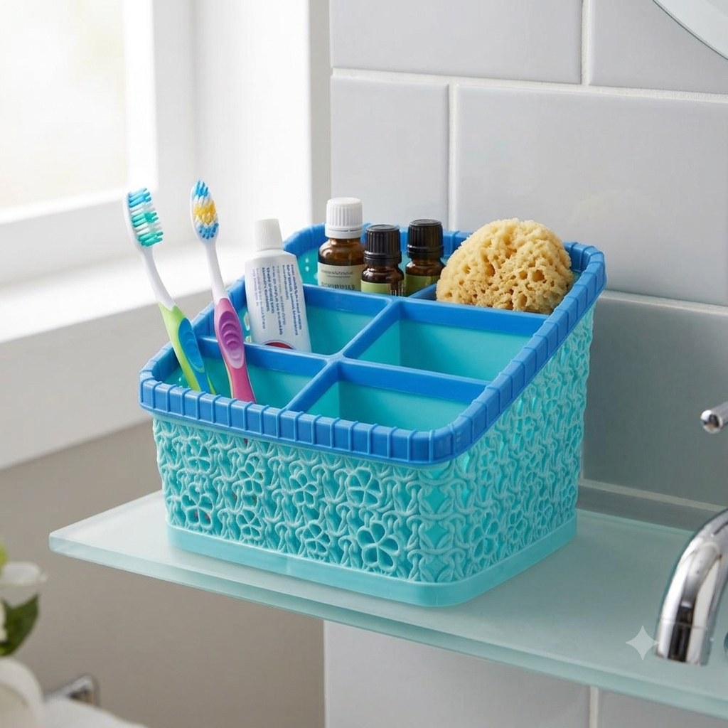 Al Andalus Mezo Multi-Compartment Plastic Storage Desk Organizer Caddy - Image 3