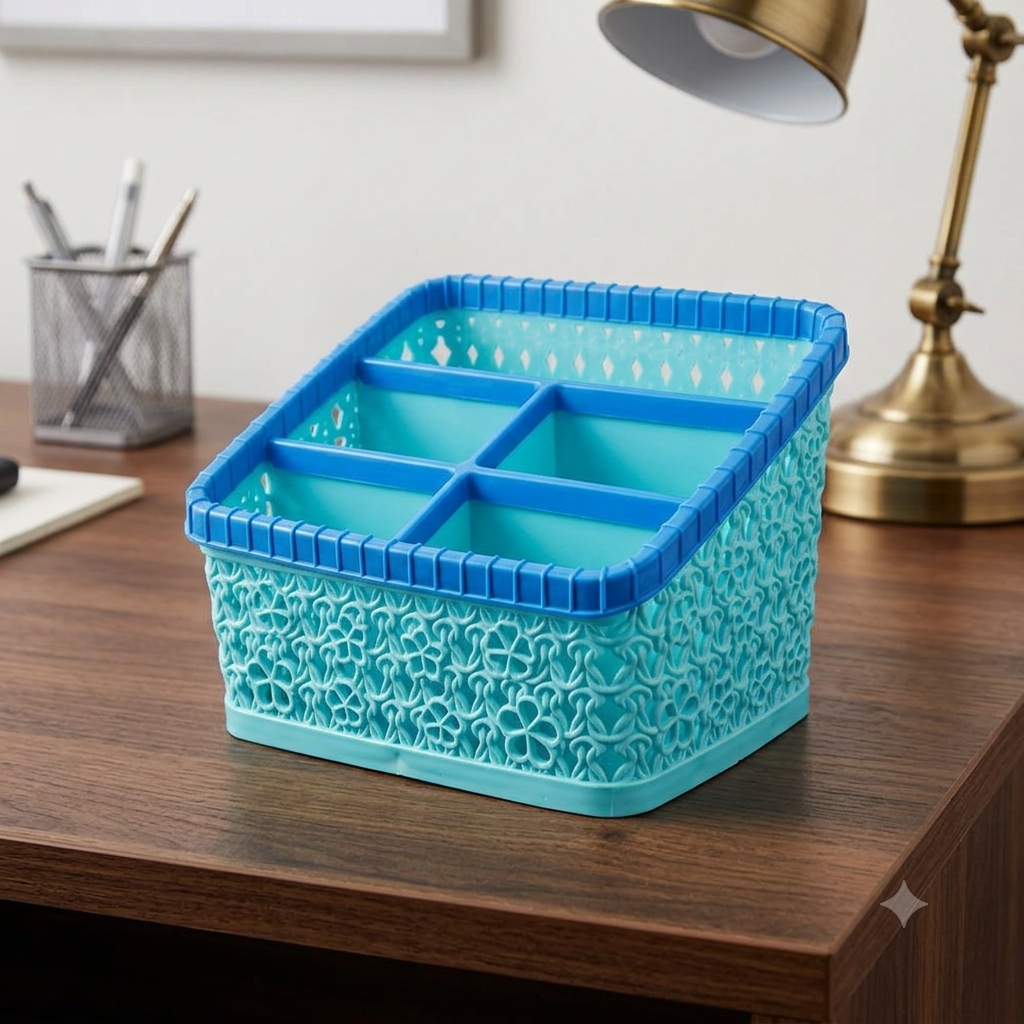 Al Andalus Mezo Multi-Compartment Plastic Storage Desk Organizer Caddy
