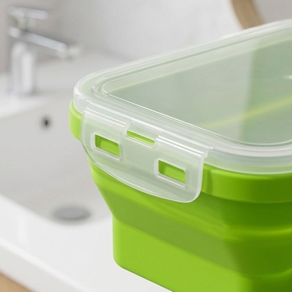Foldable Silicone Food Storage Containers Set with Airtight Lids for Kitchen - Image 4