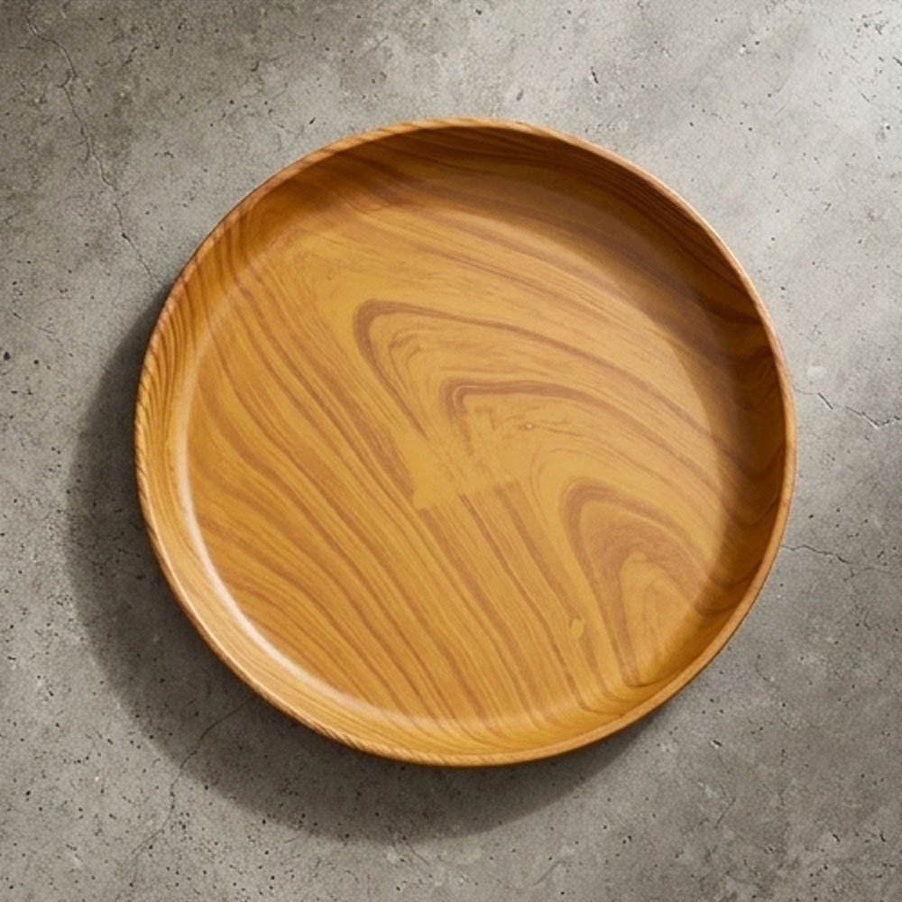 Round Wooden Serving Tray High Quality for Fruits Nuts and Snacks - Modern Decorative Home and Kitchen Tray - Image 4
