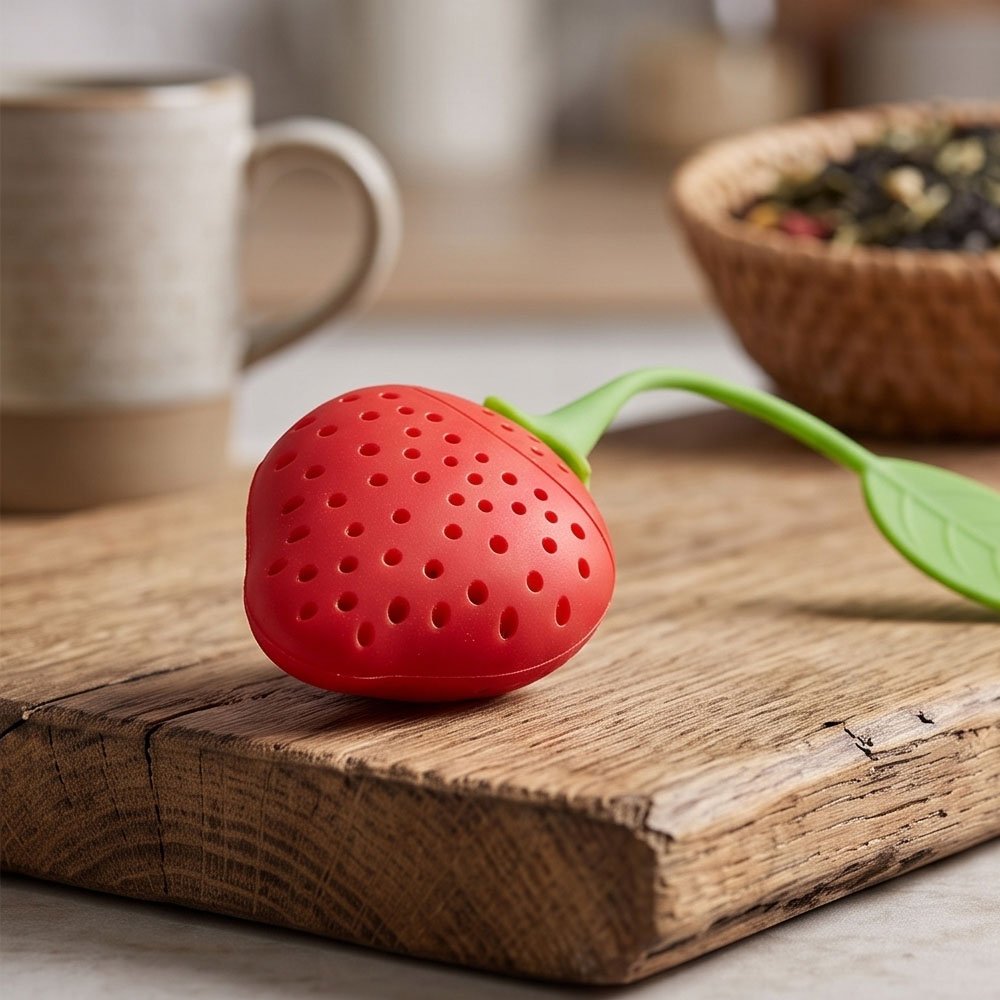 Al Rehman Cute Strawberry Shaped Silicone Tea Infuser Strainer Filter Steeper