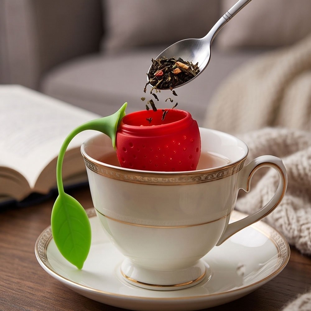 Al Rehman Cute Strawberry Shaped Silicone Tea Infuser Strainer Filter Steeper - Image 5