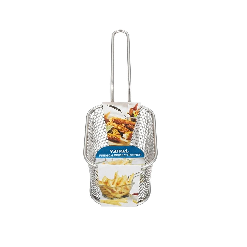 Stainless Steel Mini Frying Basket Mesh Chip Presentation Strainer with Long Handle for Deep Frying - Image 3