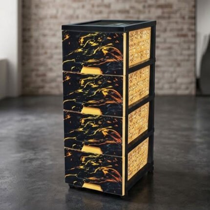 El Andalus Caesar 4-Drawer Plastic Storage Cabinet Chest Unit Marble Design
