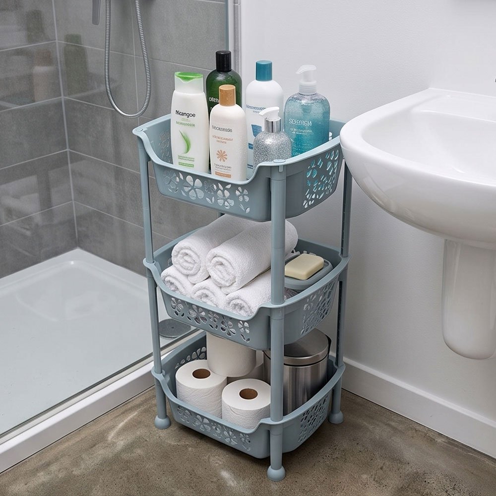 El Andalus King Large 3-Tier Plastic Kitchen Storage Trolley Basket Organizer - Image 4