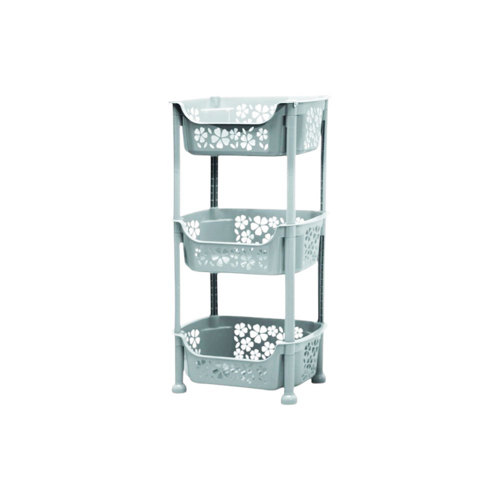 El Andalus King Large 3-Tier Plastic Kitchen Storage Trolley Basket Organizer