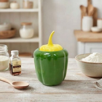Large Ceramic Spice Jar Pepper Shaped Container Storage Pot Lid Asaar Zaman