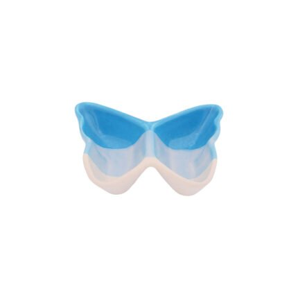 Butterfly Shaped Small Divided Ceramic Ramekin Sauce Dish Blue Al Rehman