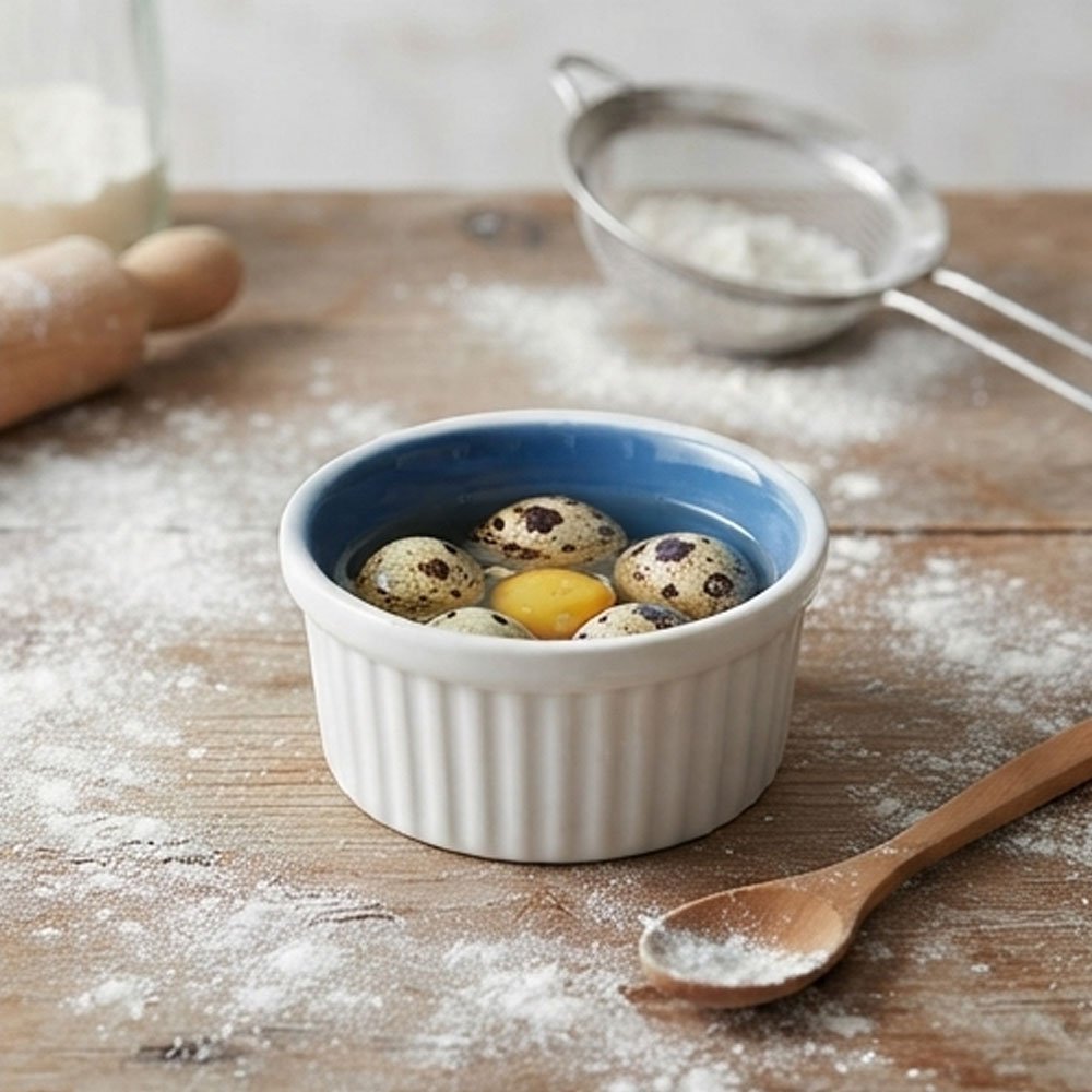 Milton Ceramic Ramekin Bowl Dish for Desserts and Soups Blue Al Rehman - Image 2