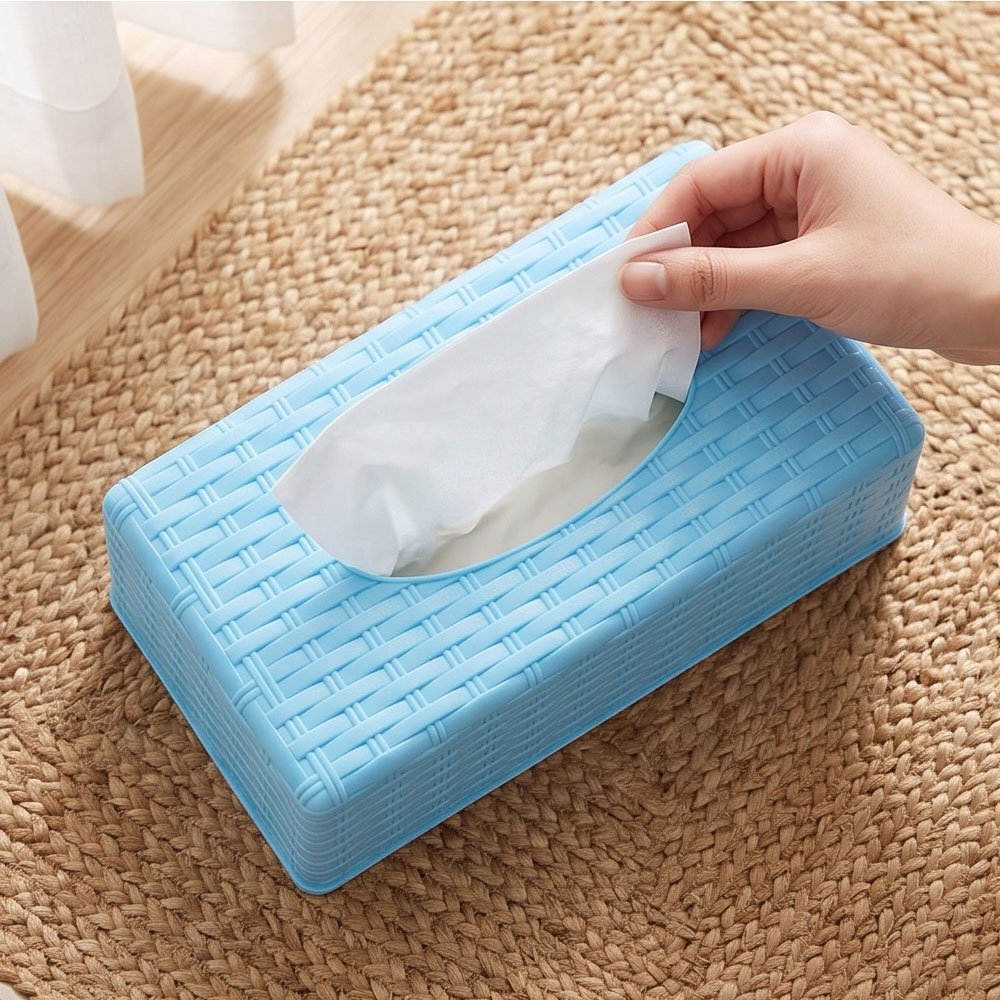 El Andalus Amira Rattan Plastic Tissue Box Holder Dispenser Cover Container Case - Image 4