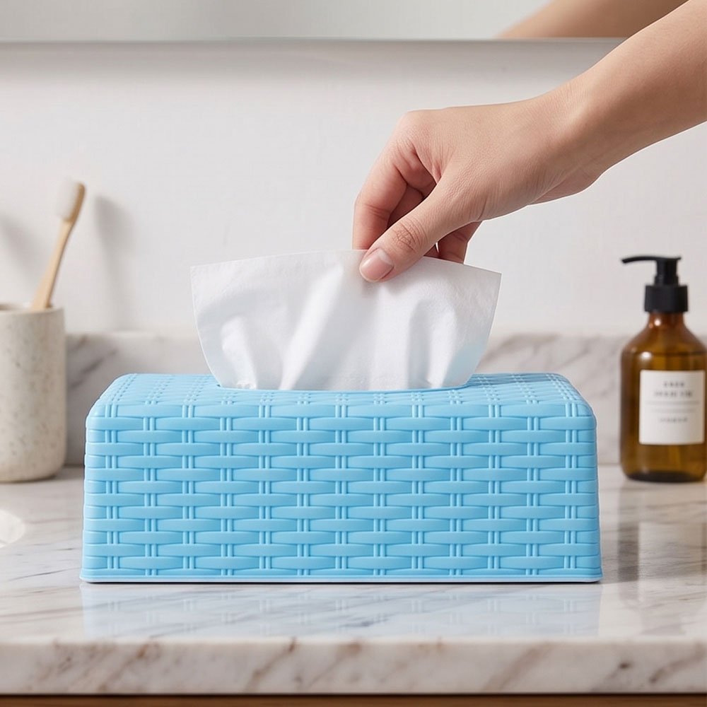 El Andalus Amira Rattan Plastic Tissue Box Holder Dispenser Cover Container Case - Image 3