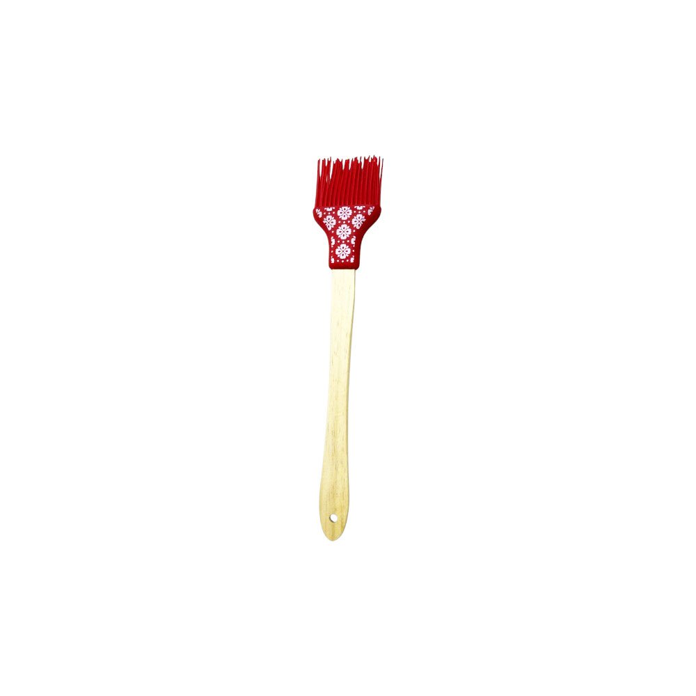 Patterned Silicone Basting Brush With Wooden Handle For Cooking Baking And BBQ - Image 6