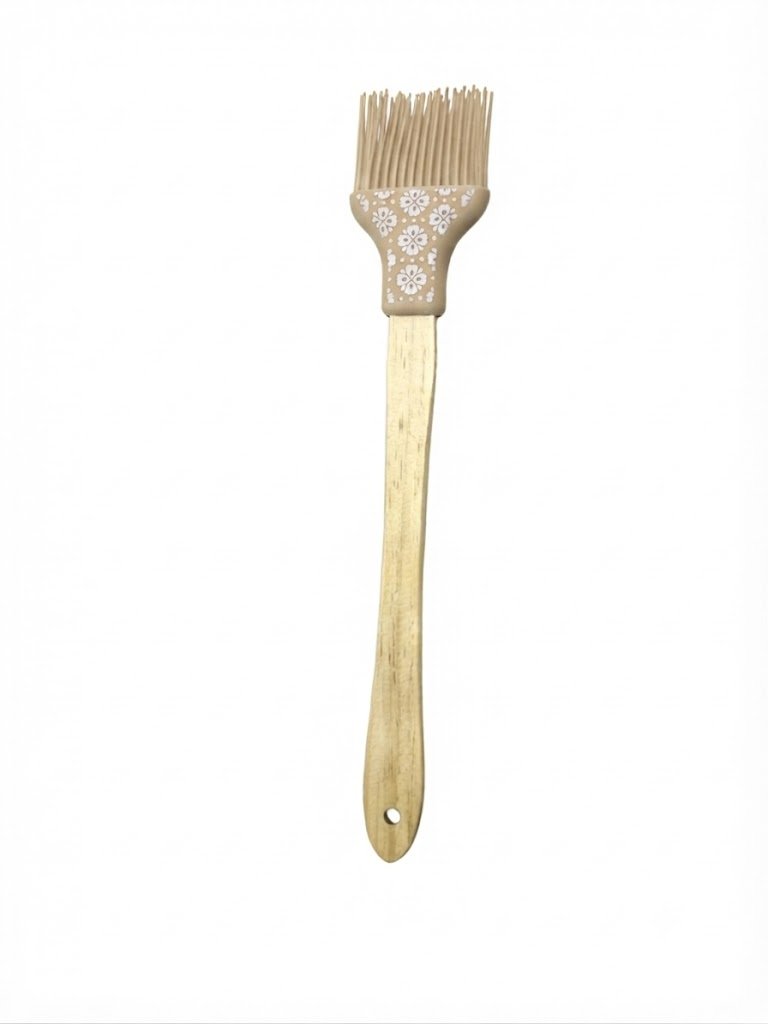 Patterned Silicone Basting Brush With Wooden Handle For Cooking Baking And BBQ - Image 7