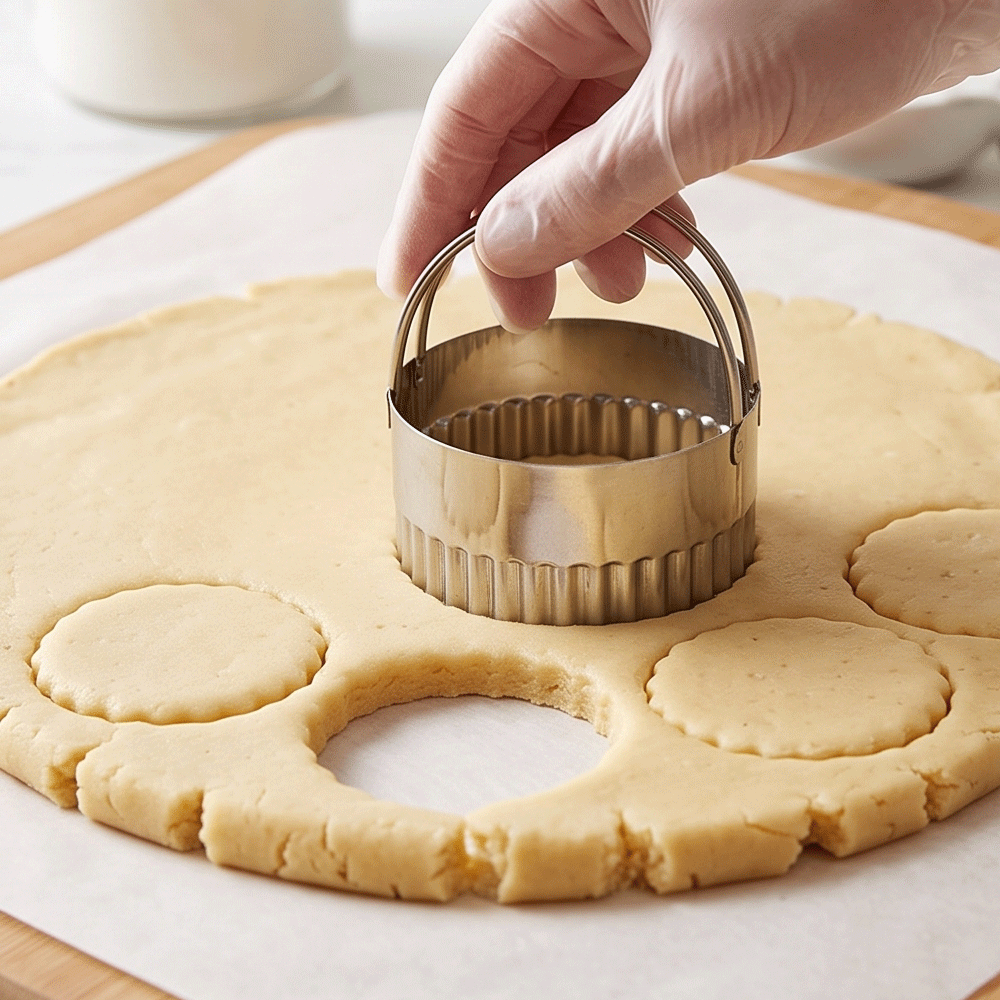 5 Piece Stainless Steel Fluted Round Dough Cookie Cutter Set With Handles - Image 4