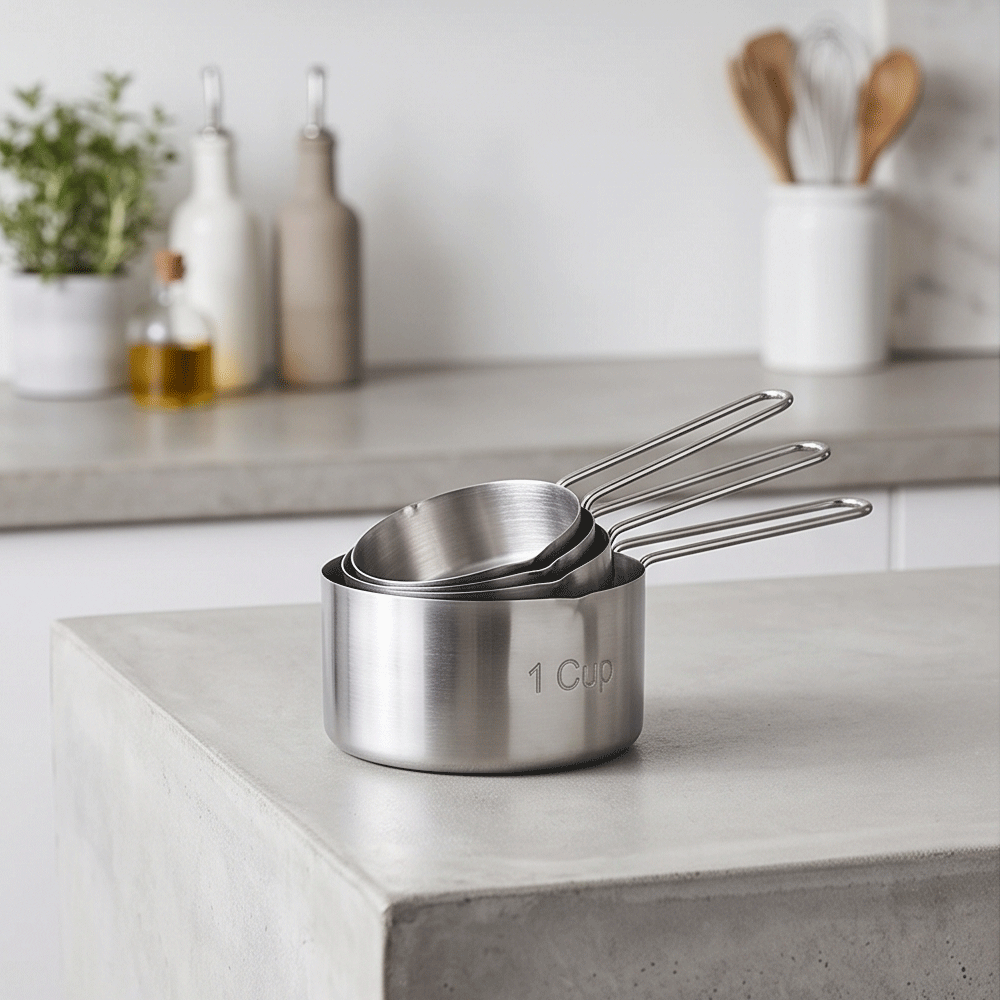 Stainless Steel Measuring Cups Set Of 4 Pieces For Kitchen Baking And Cooking