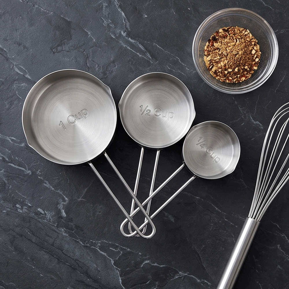 Stainless Steel Measuring Cups Set Of 4 Pieces For Kitchen Baking And Cooking - Image 3